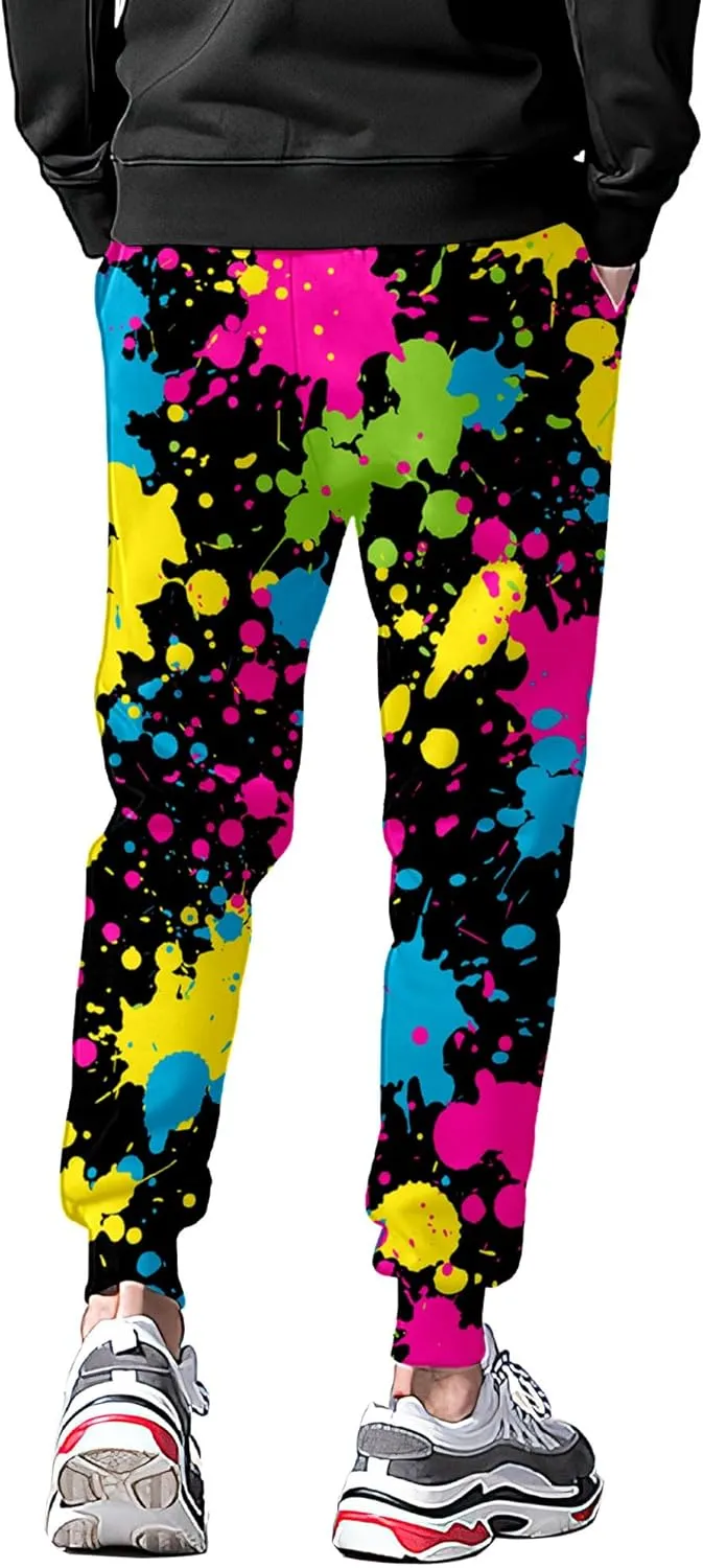 Fashion 80s Style Jogger Sweatpants Mens Funny Joggers Pants Casual Track Pants 90s Outfit for Men Sports Athletic