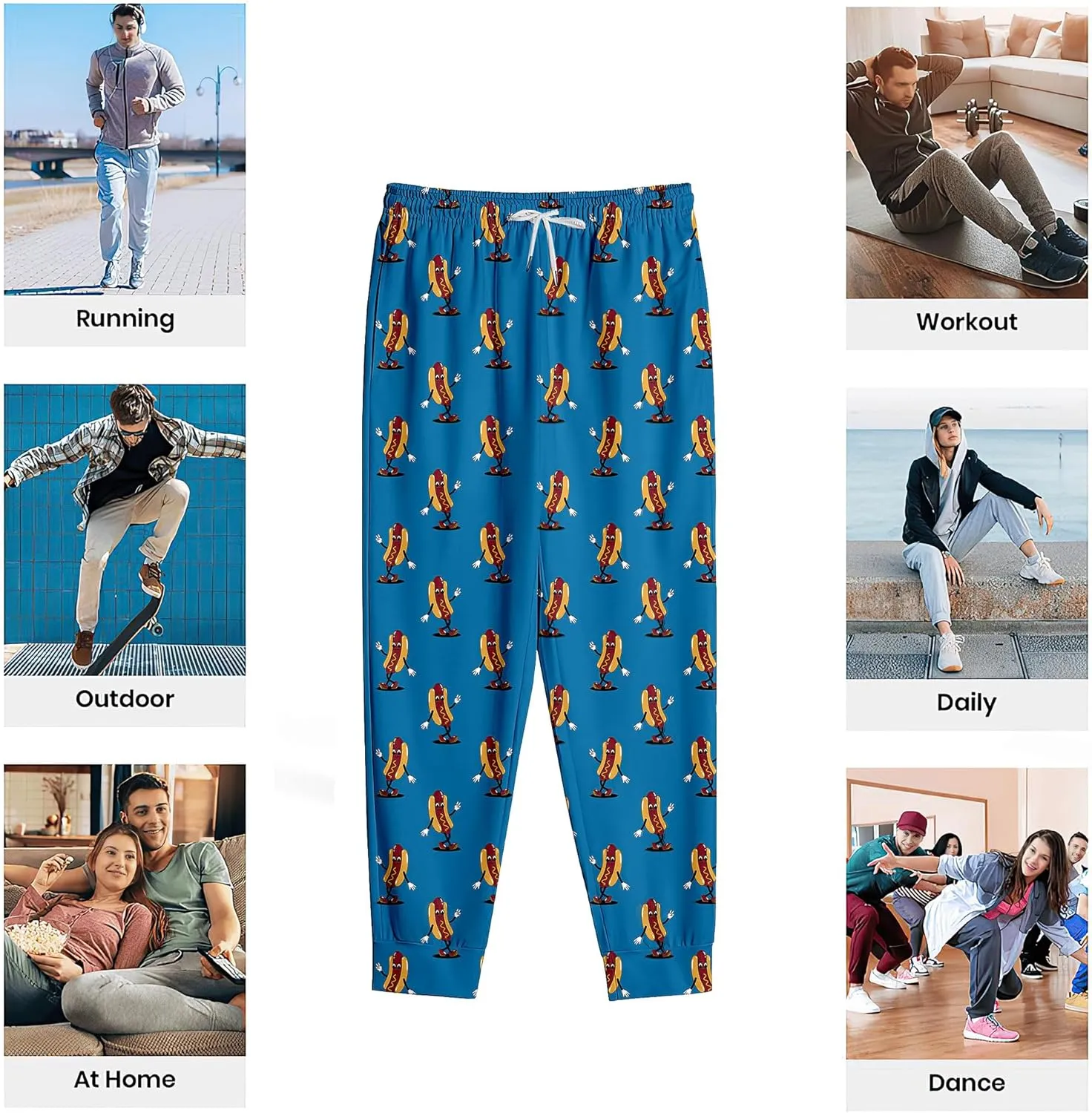 Fashion 80s Style Jogger Sweatpants Mens Funny Joggers Pants Casual Track Pants 90s Outfit for Men Sports Athletic