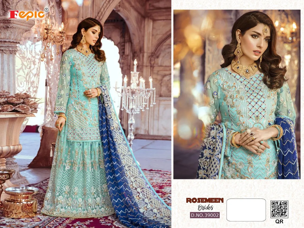 FEPIC ROSMEEN BRIDES HEAVY WEDDING EMBROIDERY GEORGETTE SUIT