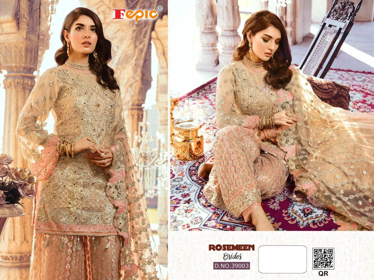 FEPIC ROSMEEN BRIDES HEAVY WEDDING EMBROIDERY GEORGETTE SUIT