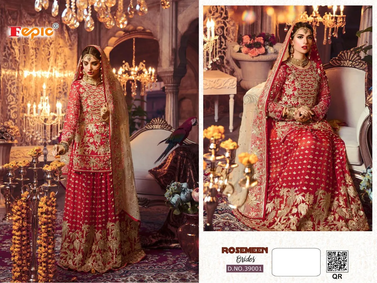 FEPIC ROSMEEN BRIDES HEAVY WEDDING EMBROIDERY GEORGETTE SUIT