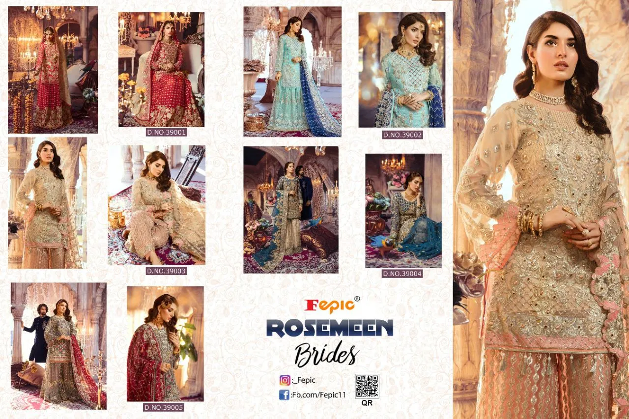 FEPIC ROSMEEN BRIDES HEAVY WEDDING EMBROIDERY GEORGETTE SUIT