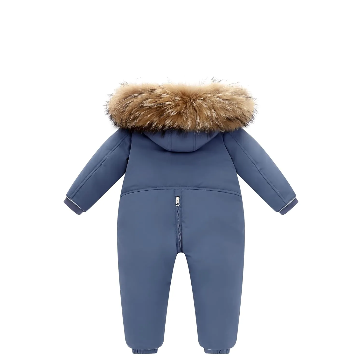 Fewlby Baby Snowsuit Infant Baby Boys Girls Romper Winter Down Jacket Hooded One-Piece Outwear Toddler Jumpsuit, Blue 15-18 Months