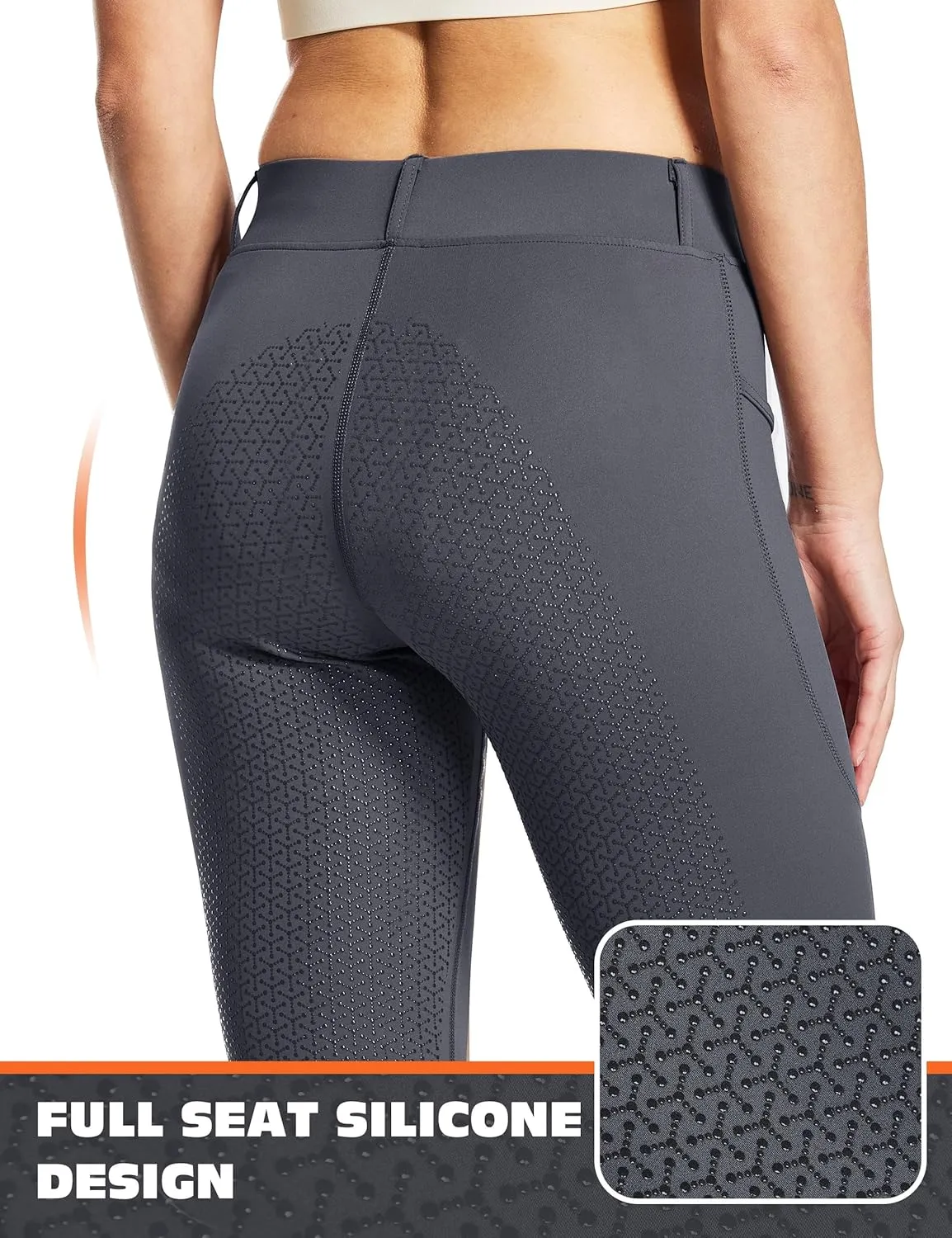 FitsT4 Sports Women's Full Seat Horse Riding Pants Bootcut Riding Tights with Pockets Equestrian Breeches for Women