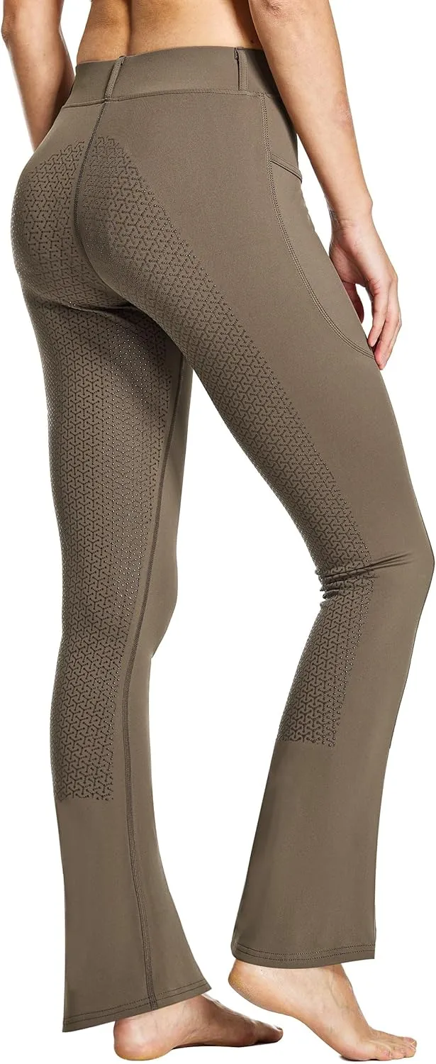 FitsT4 Sports Women's Full Seat Horse Riding Pants Bootcut Riding Tights with Pockets Equestrian Breeches for Women