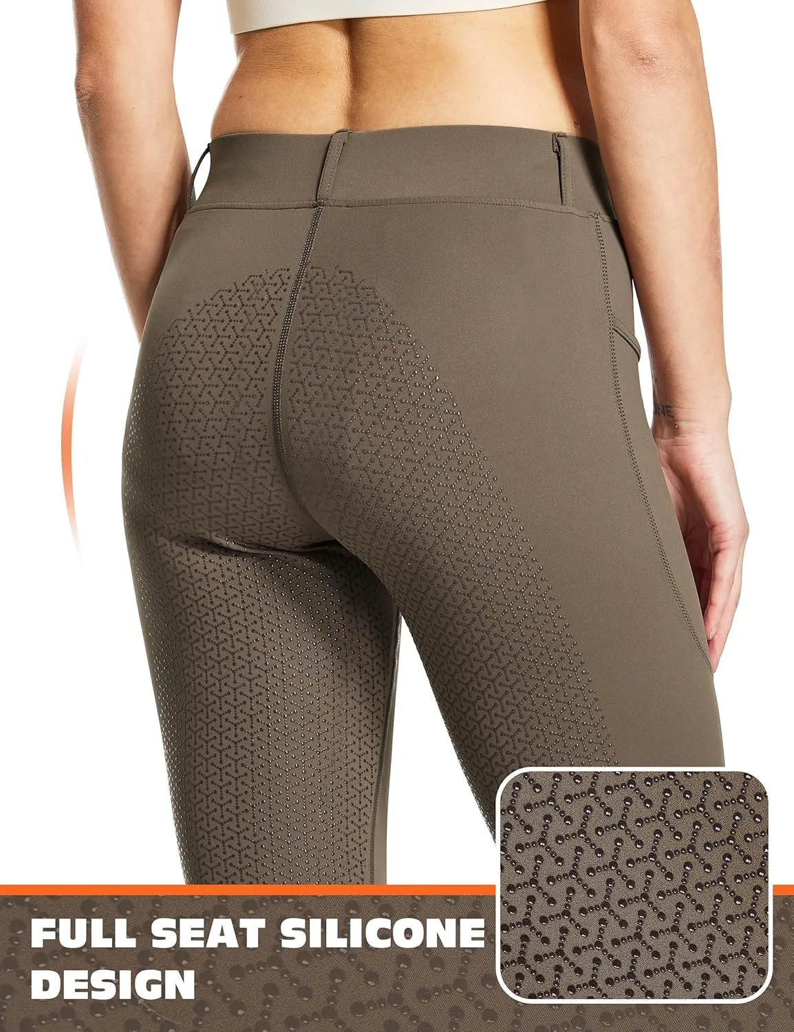 FitsT4 Sports Women's Full Seat Horse Riding Pants Bootcut Riding Tights with Pockets Equestrian Breeches for Women