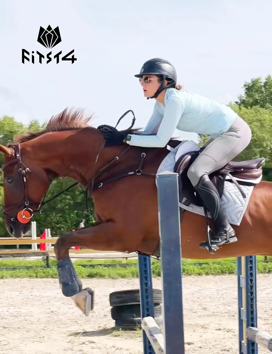 FitsT4 Sports Women's Full Seat Riding Tights with Zipper Pockets Horseback Riding Pants Equestrian Breeches for Women