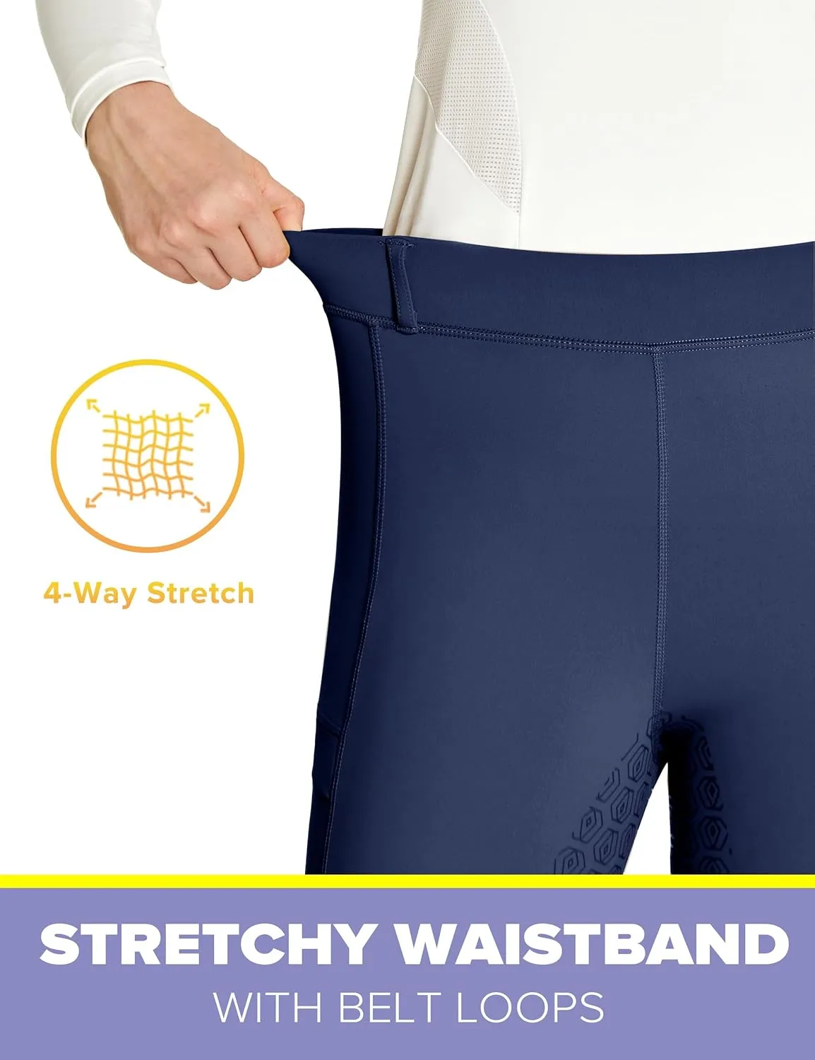 FitsT4 Sports Women's Full Seat Riding Tights with Zipper Pockets Horseback Riding Pants Equestrian Breeches for Women