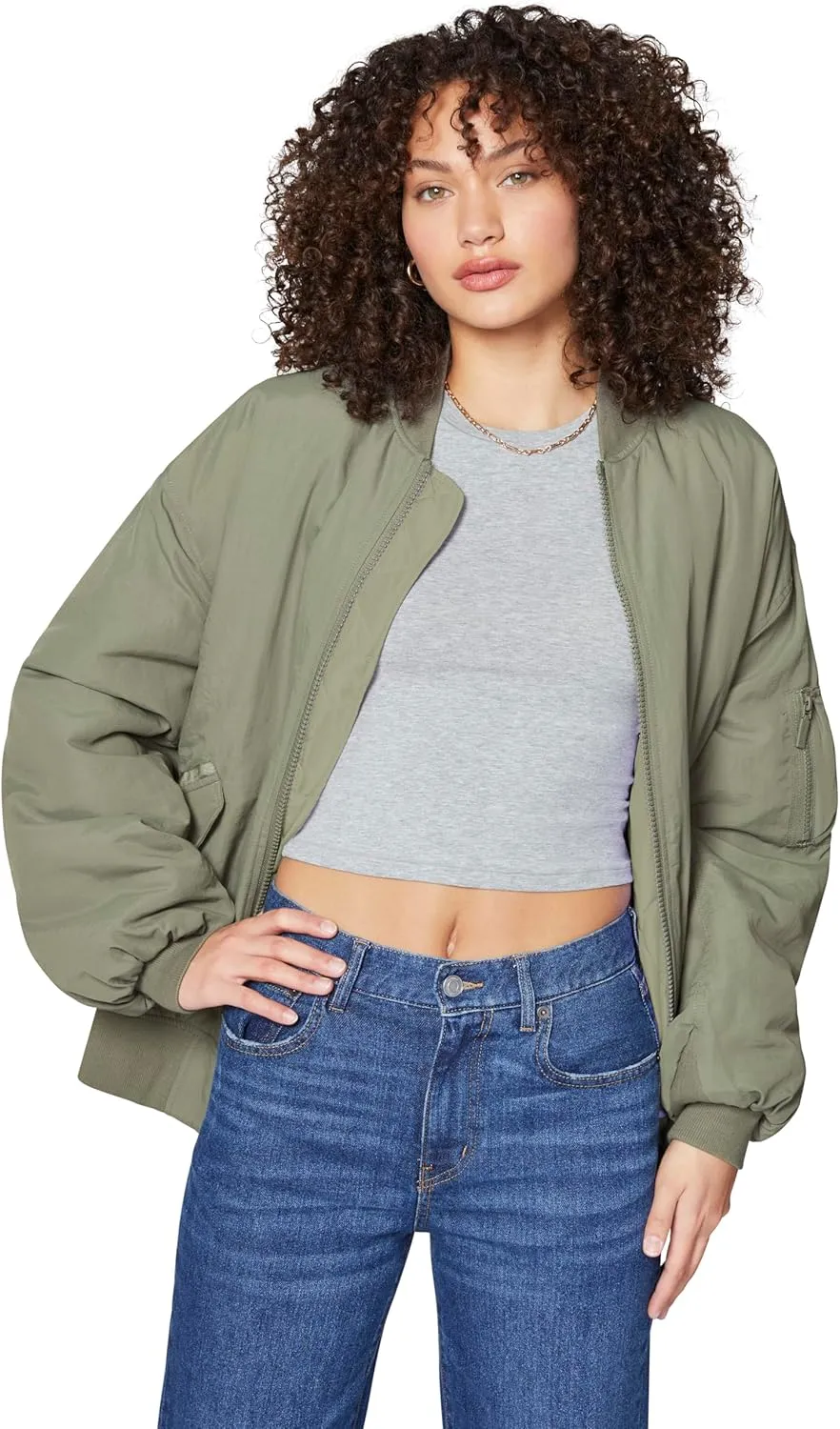 florence by mills Women's Oversized Bomber Jacket