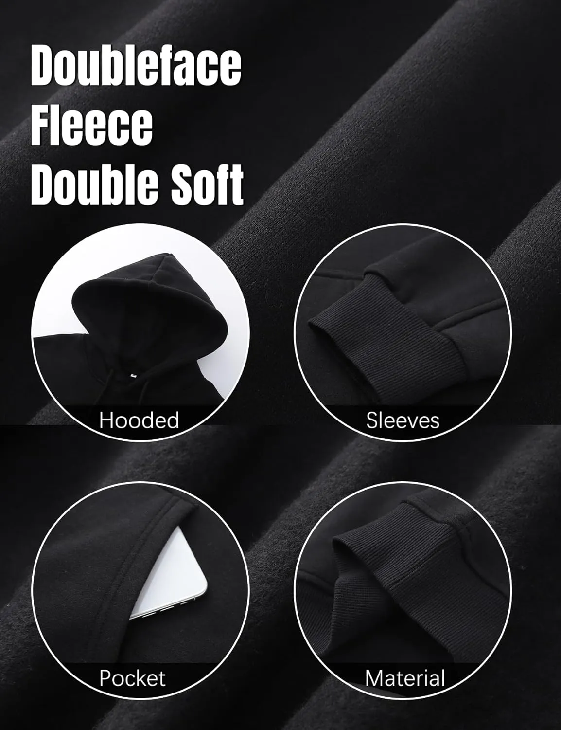 Flygo Womens Fleece Hoodie Sweatshirt Cropped Drawstring Hooded Crop Tops Pullover with Kangaroo Pocket