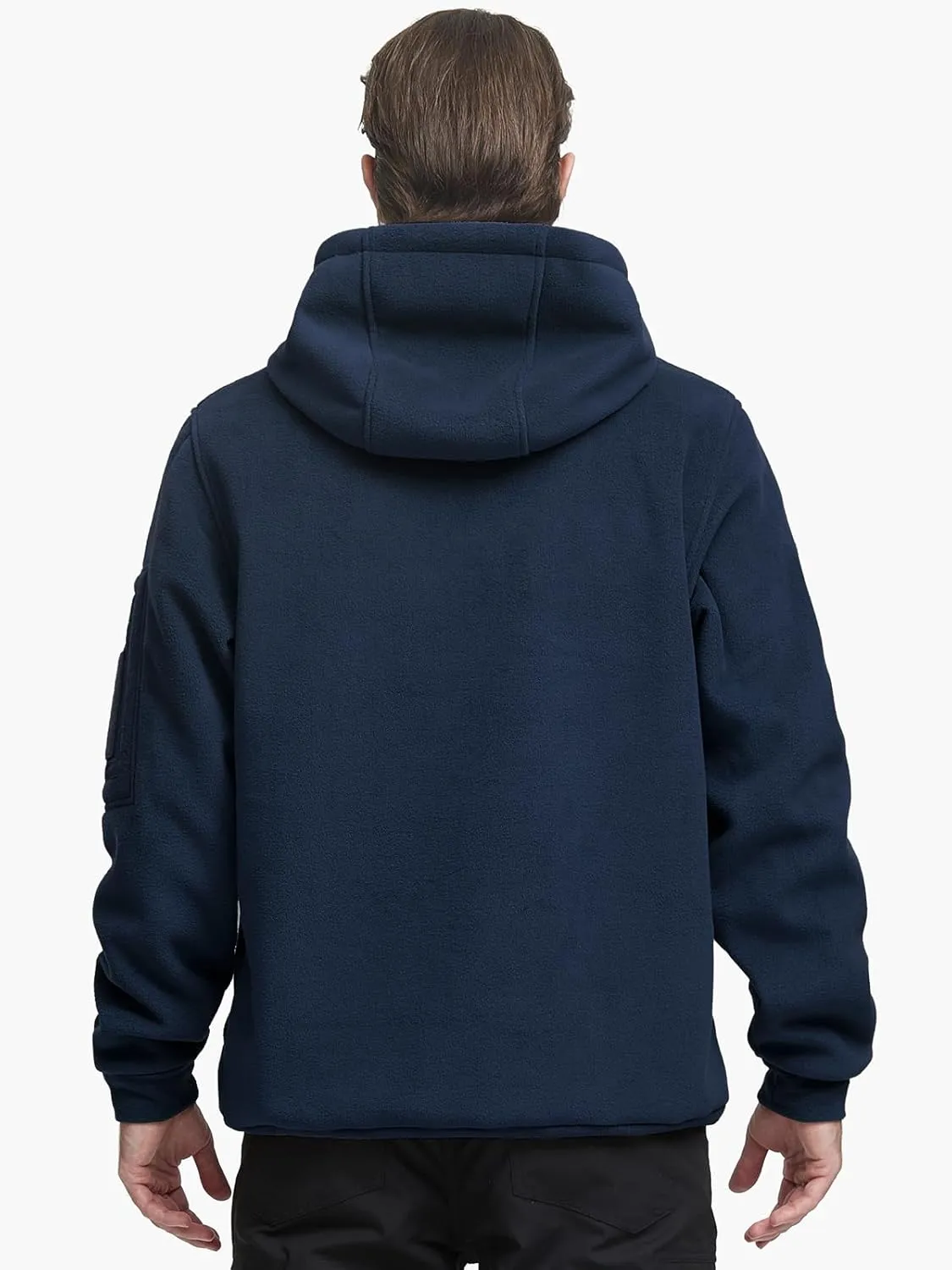 FREE SOLDIER Men's Tactical Winter Fleece Pullover Hoodie Warm Long Fleece lined Hooded Sweatshirt