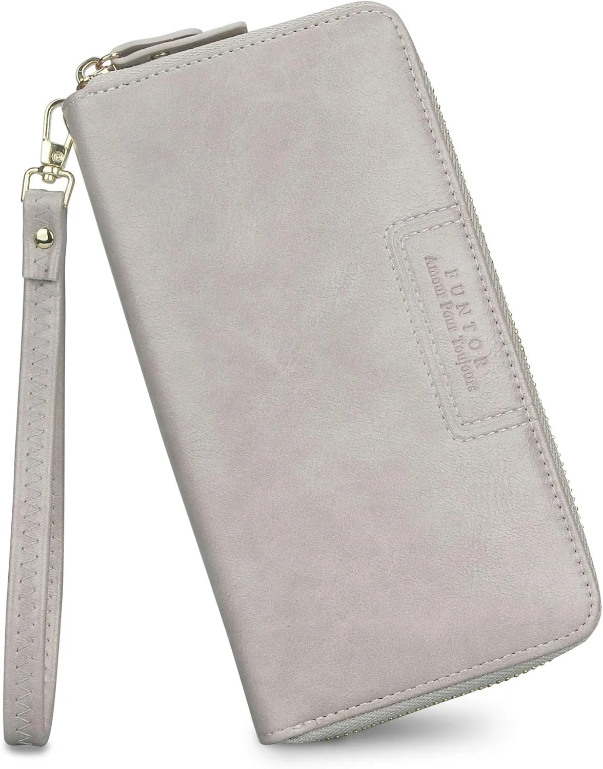 FT FUNTOR Wristlet Wallets for Women, Ladies PU Vegan Leather Clutch Wallet Zip around Phone Purse Card Holder Organizer