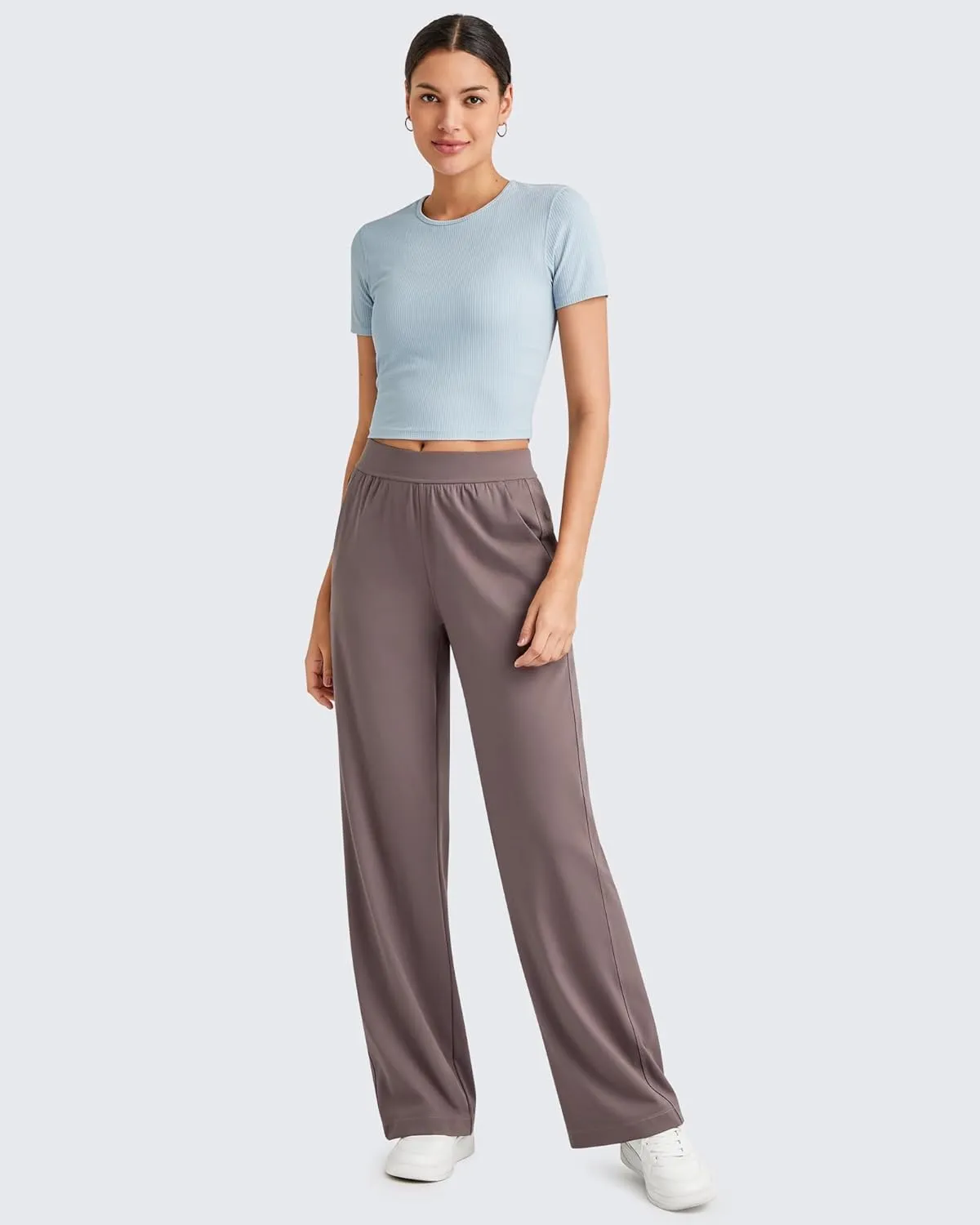 G4Free ShiftReady Women Trousers Yoga Pants with Pockets Wide Leg Stretchy Dress Pant Work Slack Petite/Regular/Tall