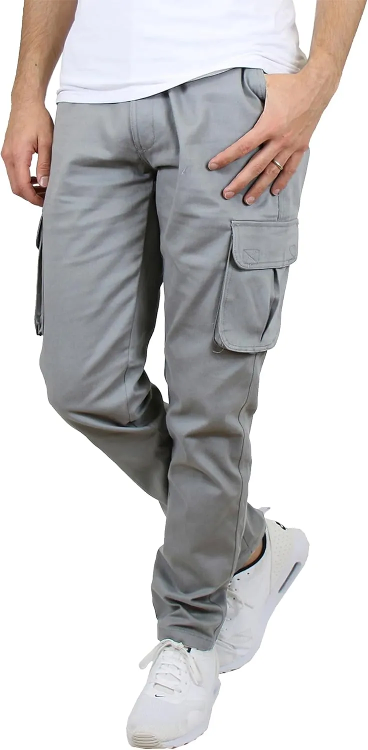 Galaxy by Harvic 3-Pack Men's Super Stretch Slim Fitting Chino Pants (Sizes, 30-42)