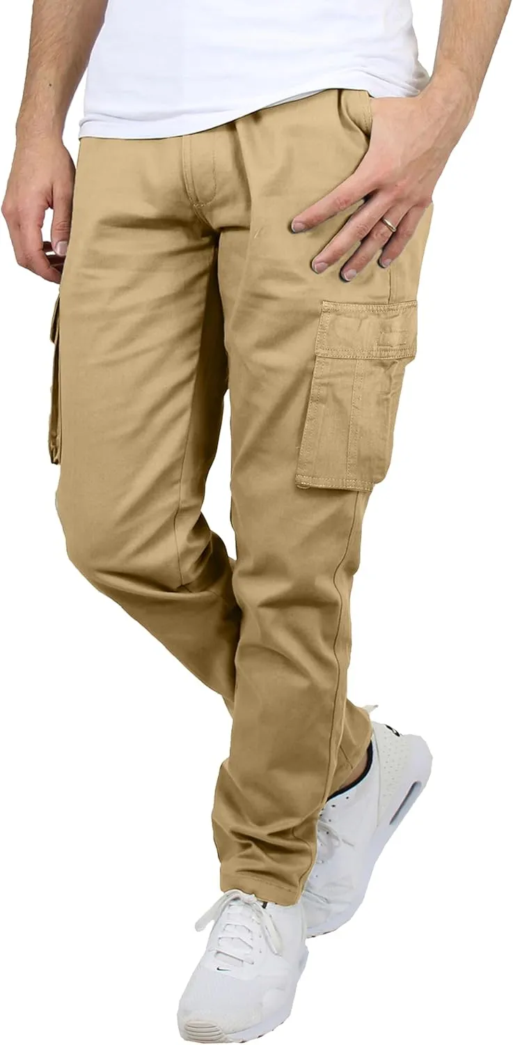 Galaxy by Harvic 3-Pack Men's Super Stretch Slim Fitting Chino Pants (Sizes, 30-42)