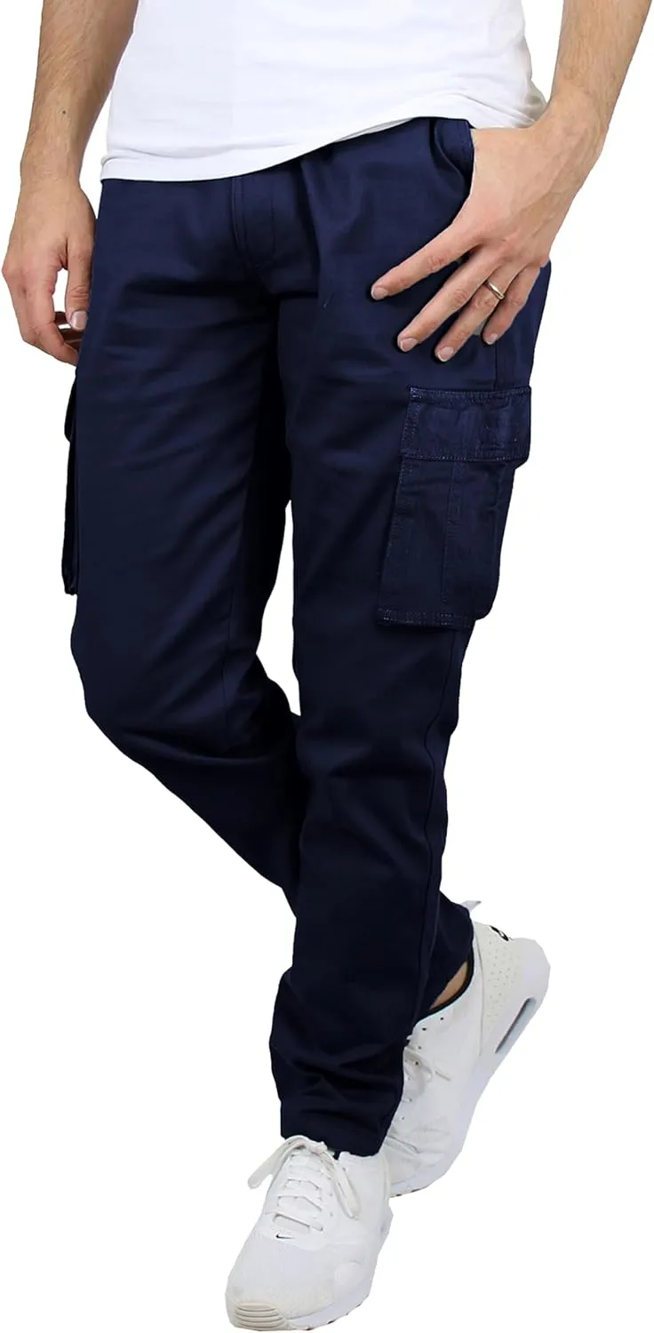 Galaxy by Harvic 3-Pack Men's Super Stretch Slim Fitting Chino Pants (Sizes, 30-42)
