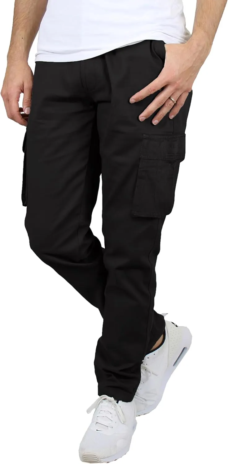 Galaxy by Harvic 3-Pack Men's Super Stretch Slim Fitting Chino Pants (Sizes, 30-42)