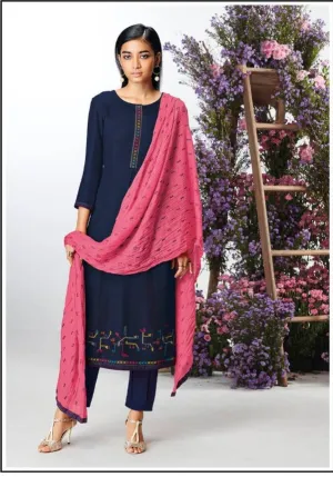 Ganga Launched Kefi Wool Dobby Embroidery Work Stylish Designer Salwar Kameez