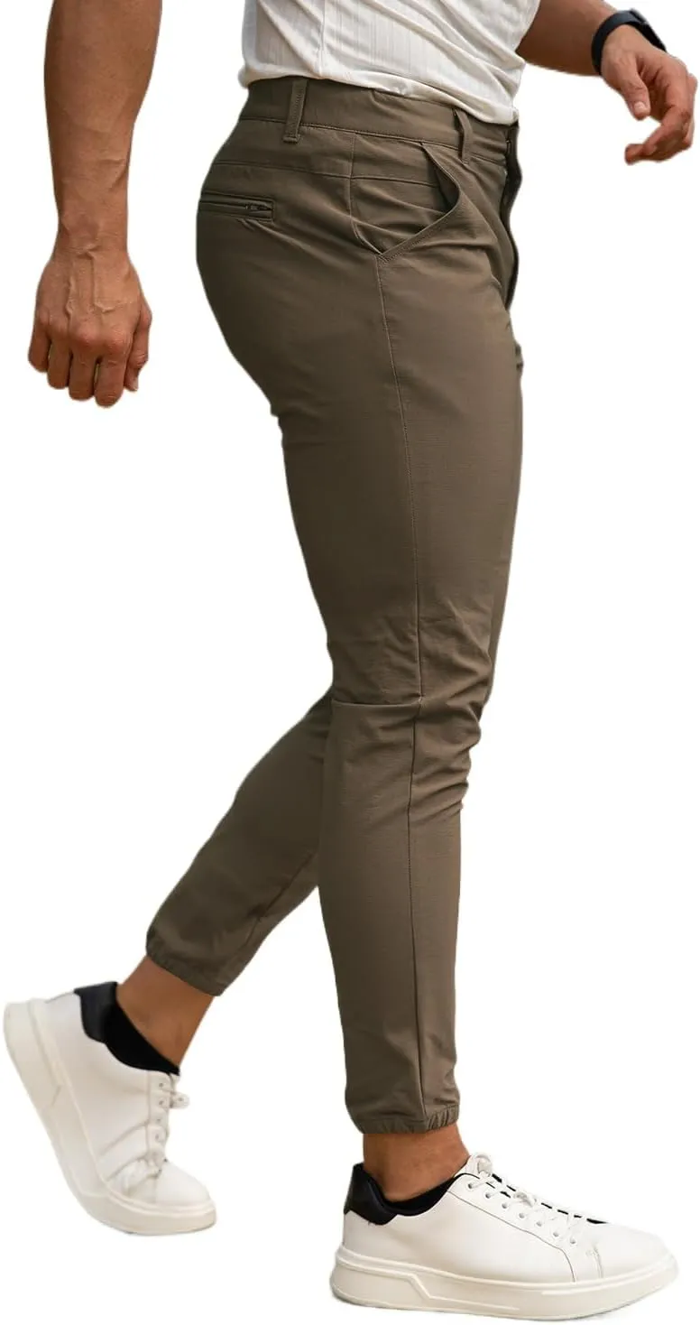 GINGTTO Men's 4-Way Stretch Slim Tapered Fit Golf Joggers - 28" Inseam Nylon