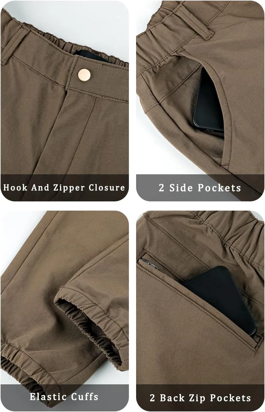 GINGTTO Men's 4-Way Stretch Slim Tapered Fit Golf Joggers - 28" Inseam Nylon