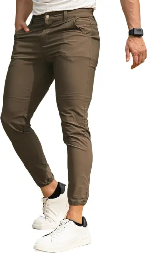 GINGTTO Men's 4-Way Stretch Slim Tapered Fit Golf Joggers - 28" Inseam Nylon