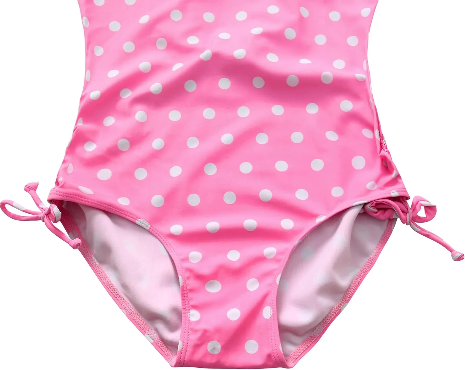 Girls Kids Bathing Suits Polka Dot Simplified/Long Sleeve Daisy Beach Sport 1-Piece Swimsuit(FBA)