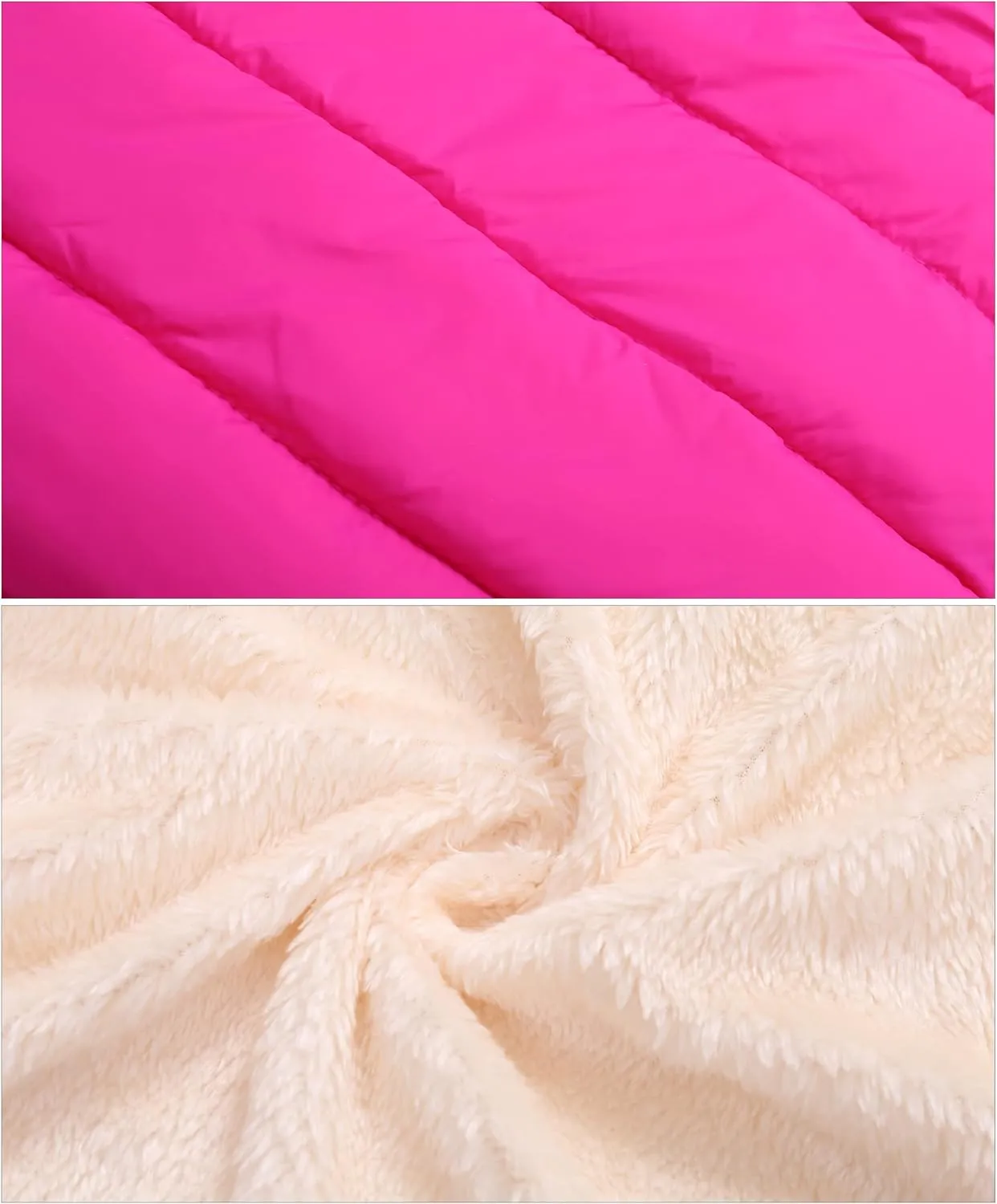 Happy Cherry Boys Girls Winter Thick Jacket Warm Fleece Fur Lining Zipper Hooded Windproof Coat Outwear for 1-7 Years
