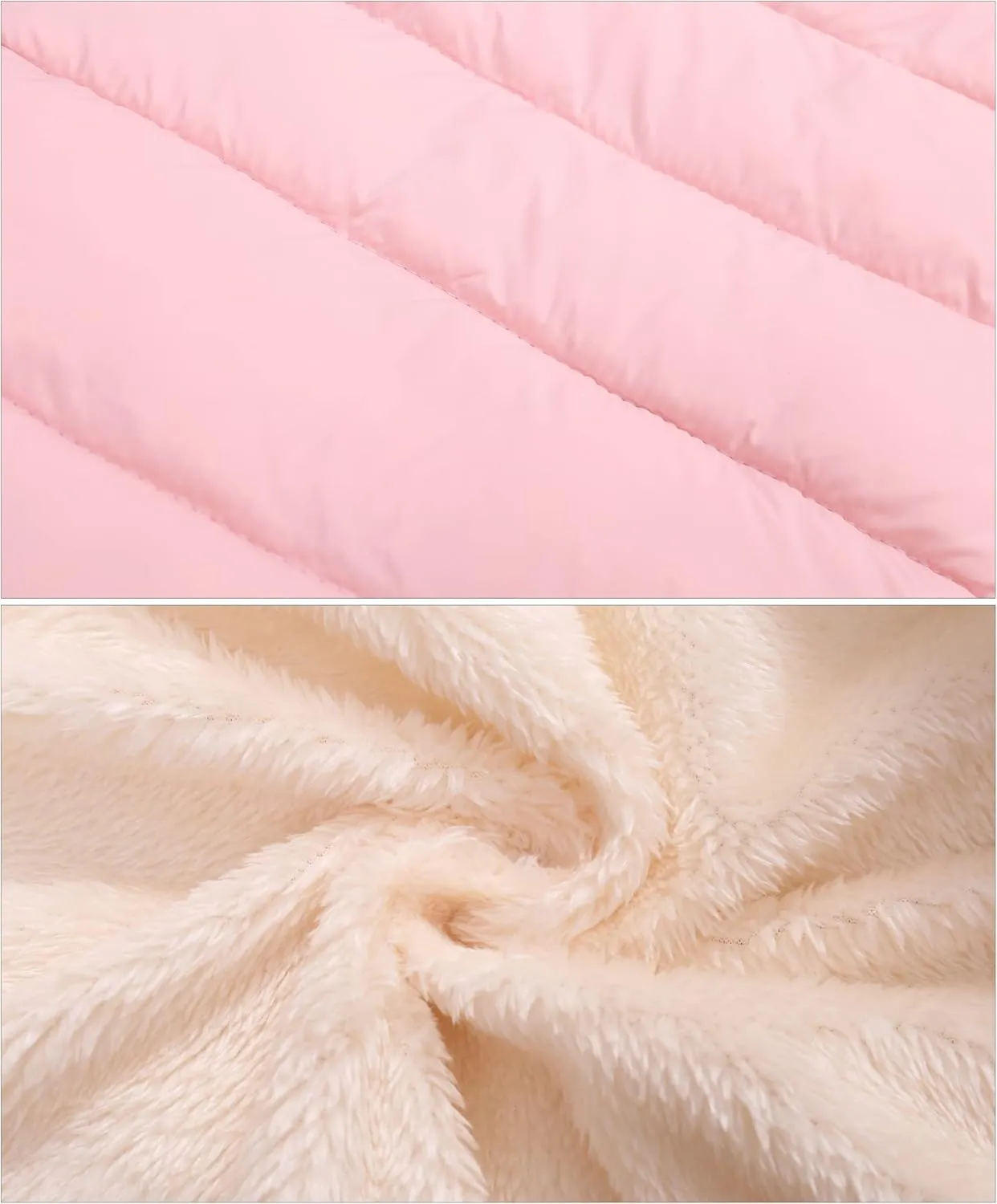 Happy Cherry Boys Girls Winter Thick Jacket Warm Fleece Fur Lining Zipper Hooded Windproof Coat Outwear for 1-7 Years