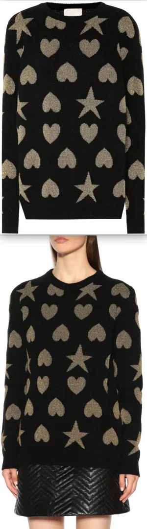 Hearts and Stars Wool Blend Sweater