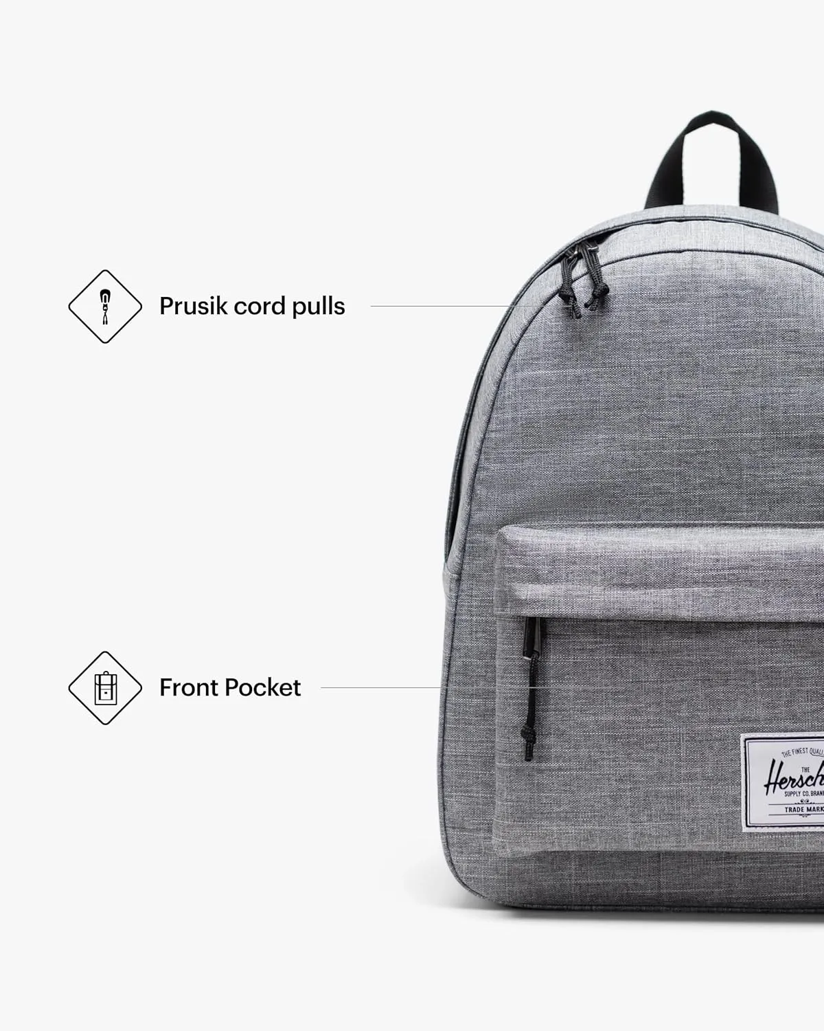 Herschel Supply Co. Classic Backpack, Raven Crosshatch, One Size