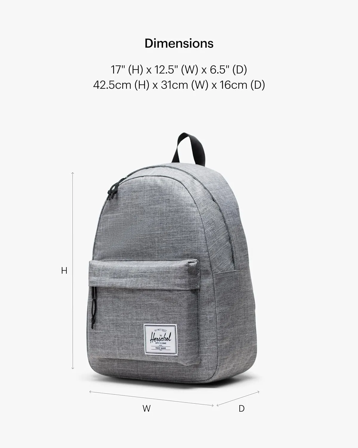 Herschel Supply Co. Classic Backpack, Raven Crosshatch, One Size