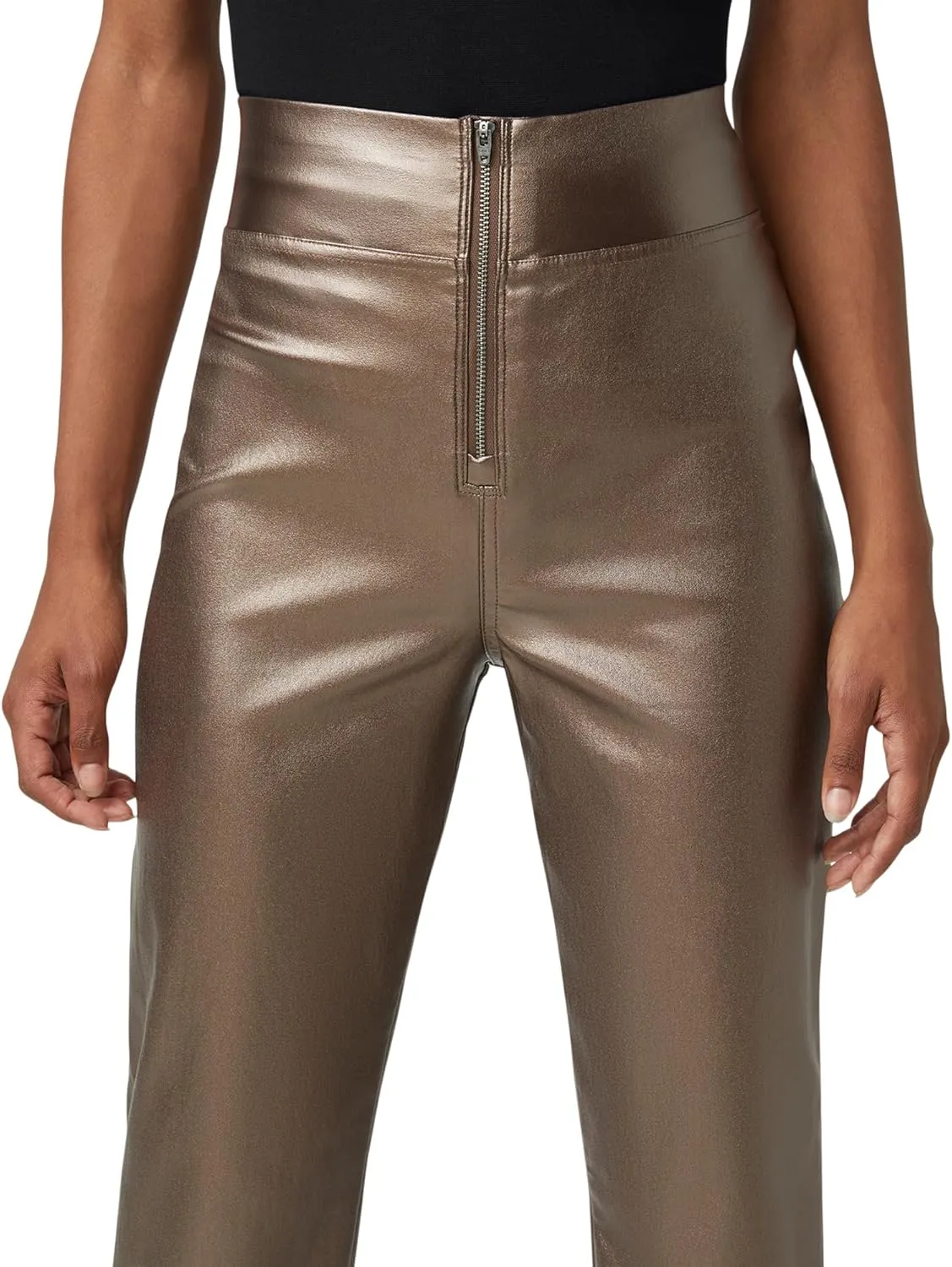 HUE Women's Coated Cigarette Pull on Pant
