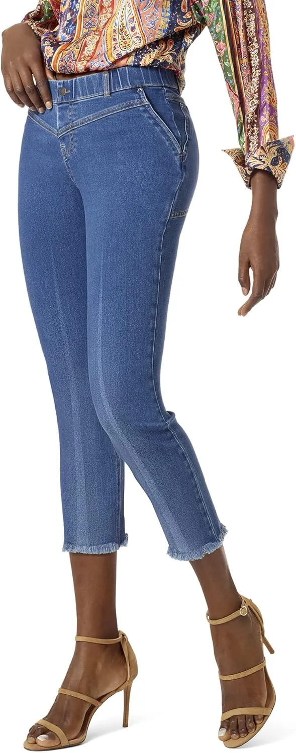 HUE Women's Denim Cropped Straight Legging