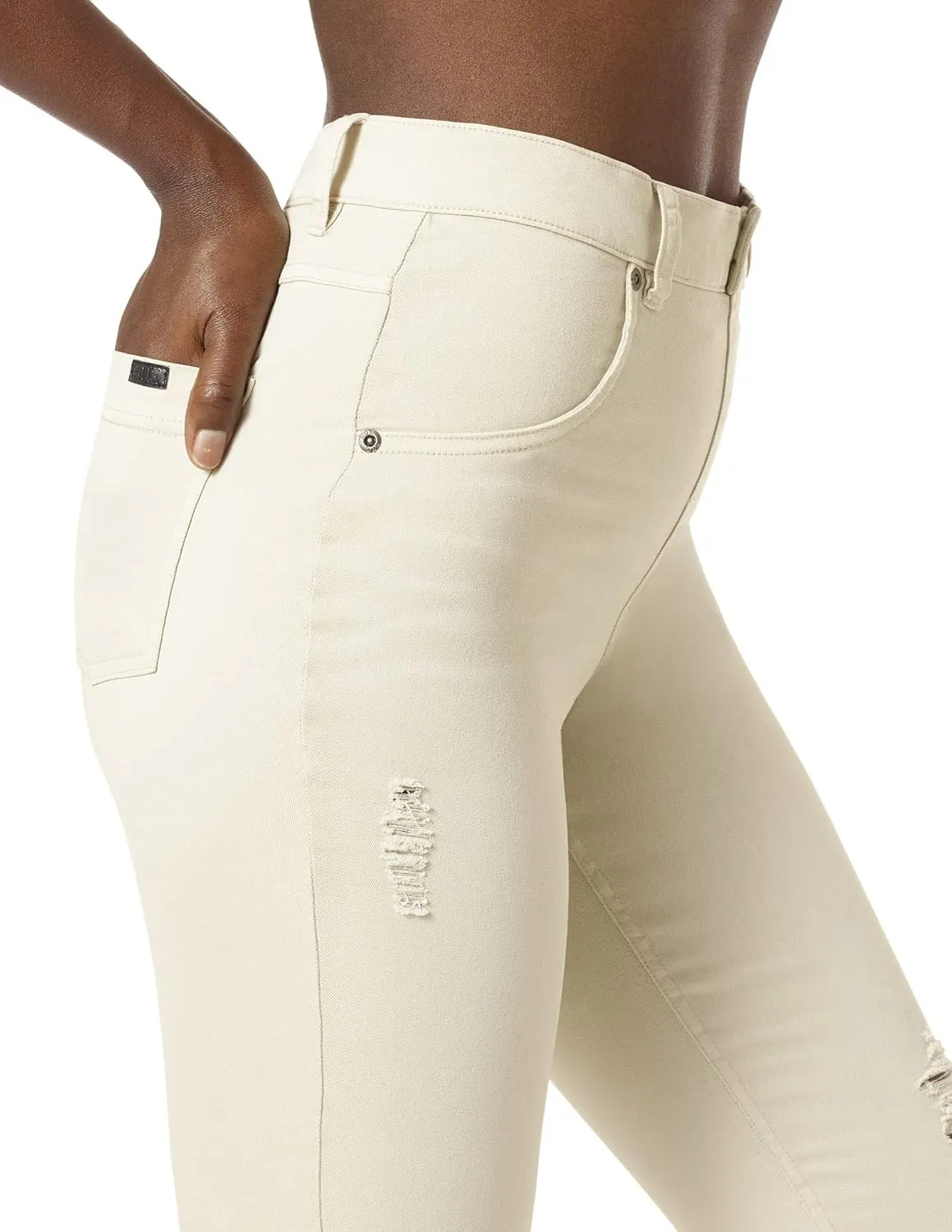 HUE Women's Ripped Denim High Rise Skimmer Legging