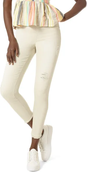 HUE Women's Ripped Denim High Rise Skimmer Legging