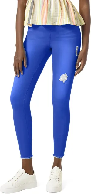 HUE Women's Ripped Denim High Rise Skimmer Legging