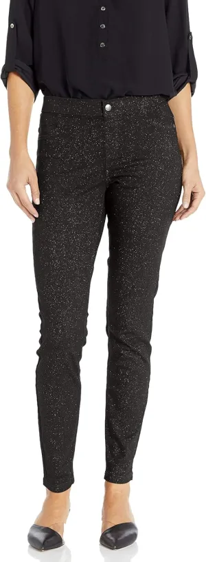 HUE Women's Sparkle Tux Denim Leggings