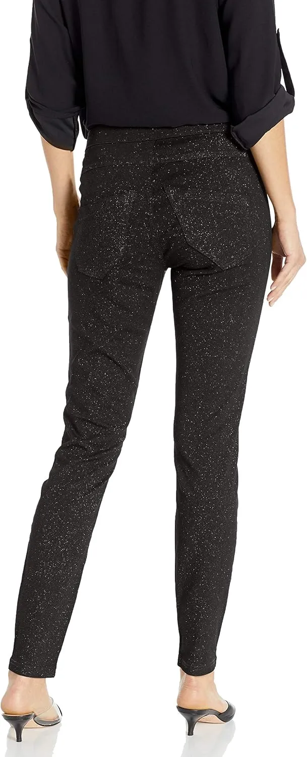 HUE Women's Sparkle Tux Denim Leggings