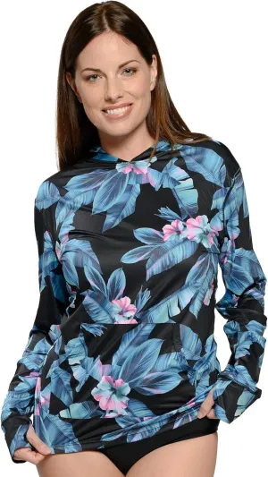 INGEAR Womens Long Sleeve Hoodie Workout Tops, Dry Fit Hiking Shirts, Rushguard Long Sleeve Swim Suit for Women Size S-XXL