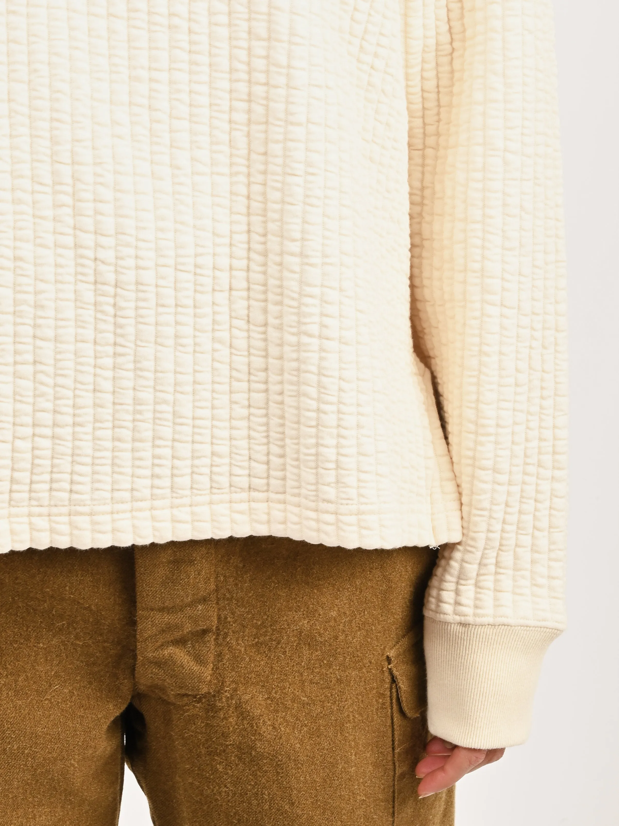 Ivory Quilted Crewneck Top