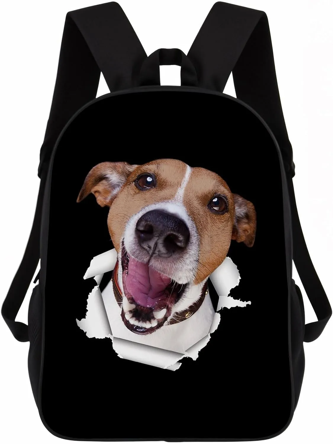 Jack Russell Terrier Backpack Daypack Lovely Dog Print Bookbag Laptop Bag For Work Travel Hiking 17 Inch Black Lightweight Style 1