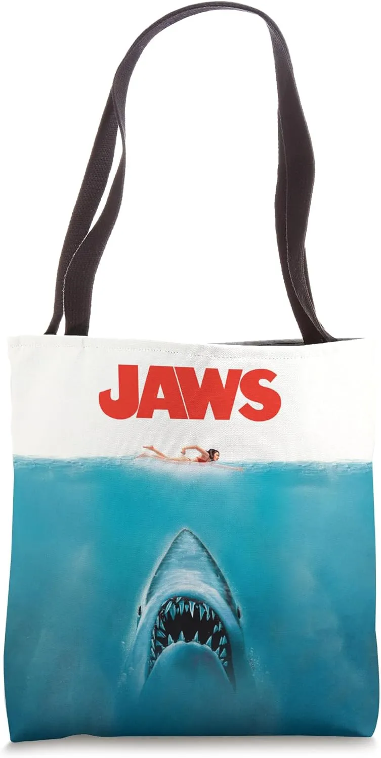 Jaws 50th Anniversary Poster Classic Front & Back Tote Bag