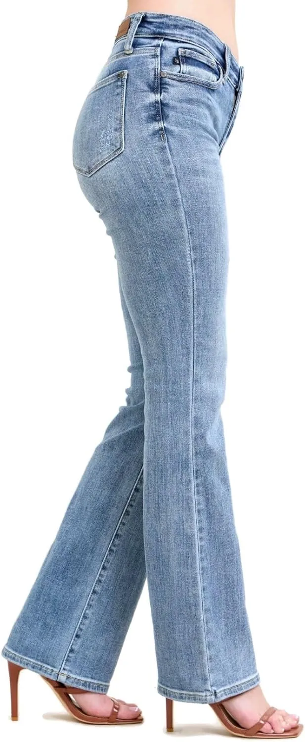 Judy Blue Women's Five Pocket Mid Rise Classic Bootcut Jeans