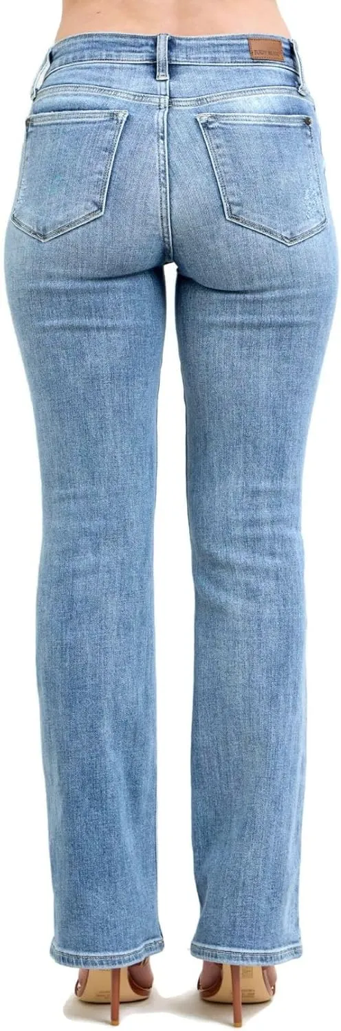 Judy Blue Women's Five Pocket Mid Rise Classic Bootcut Jeans