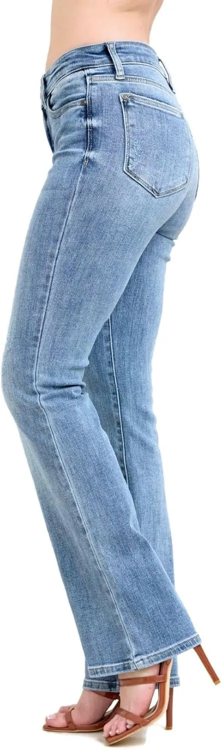 Judy Blue Women's Five Pocket Mid Rise Classic Bootcut Jeans