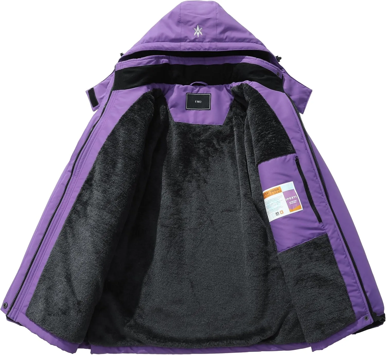 KAIDER Women's Plus Size Waterproof Ski Jacket Winter snow outdoor warm hooded raincoat Mountain Windbreaker Coat
