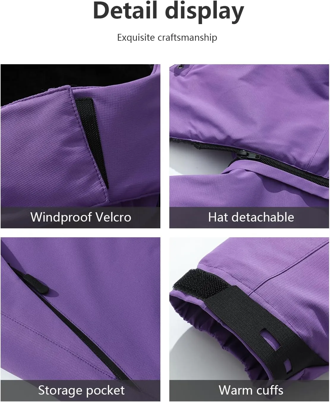 KAIDER Women's Plus Size Waterproof Ski Jacket Winter snow outdoor warm hooded raincoat Mountain Windbreaker Coat