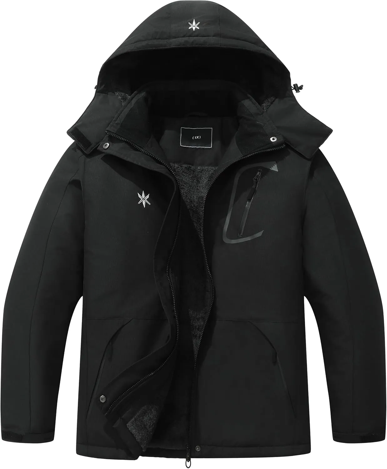 KAIDER Women's Plus Size Waterproof Ski Jacket Winter snow outdoor warm hooded raincoat Mountain Windbreaker Coat
