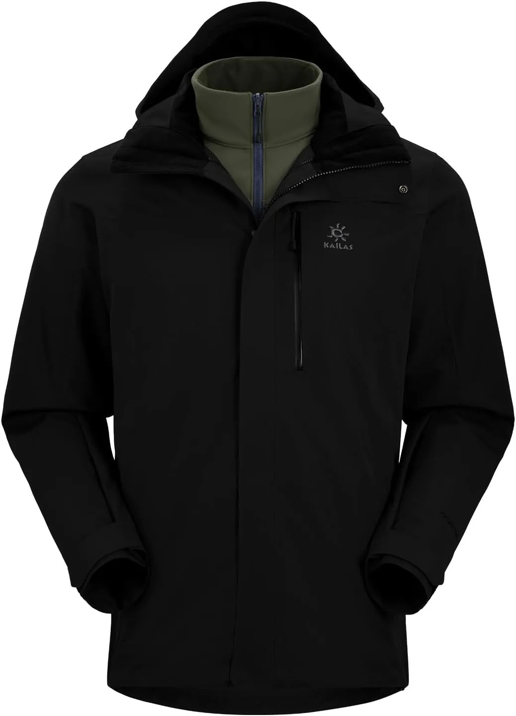 KAILAS Men's Ski Jacket Winter Coat Waterproof 3 in 1 Ski Jacket Windproof Snow Jacket Puffer Coat Down Fleece Lined