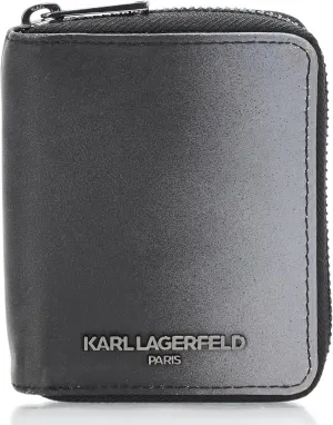 Karl Lagerfeld Paris Men's Leather Zip Around Wallet